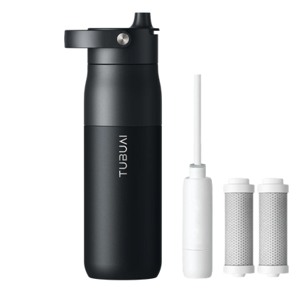 Tubuai Filter Pro® + 2 Filtros | Pack Ahorro Botella Purificadora 680ml