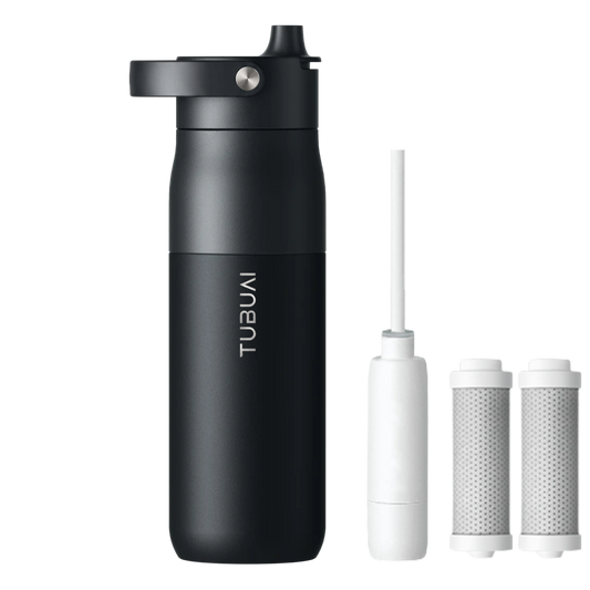 Tubuai Filter Pro® + 2 Filtros | Pack Ahorro Botella Purificadora 680ml